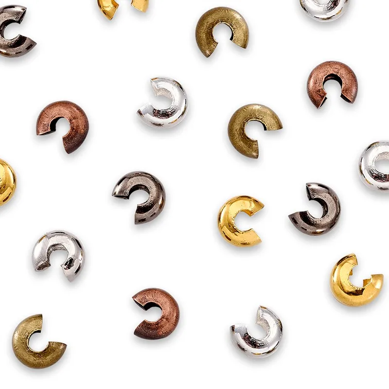 Обжимные бусины из железа 500 шт. 4 мм смешанные цвета для самостоятельного