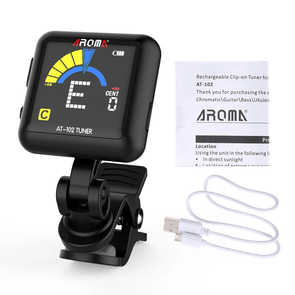 Электронный тюнер AROMA вращающийся на клипсе цветной экран со встроенным