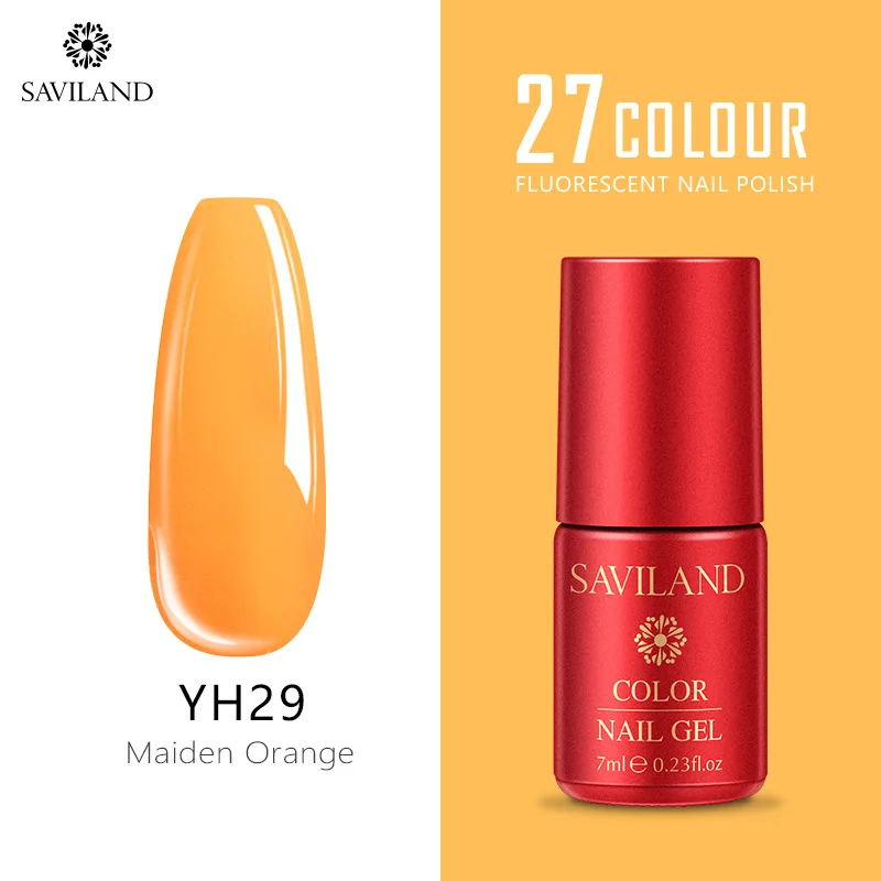 YH29 SAVILAND флуоресцентный Гель-лак 7 мл неоновый цветной замачивающийся УФ-гель лак Летняя тема ночной светящийся гель для дизайна ногтей - Цвет: YH29