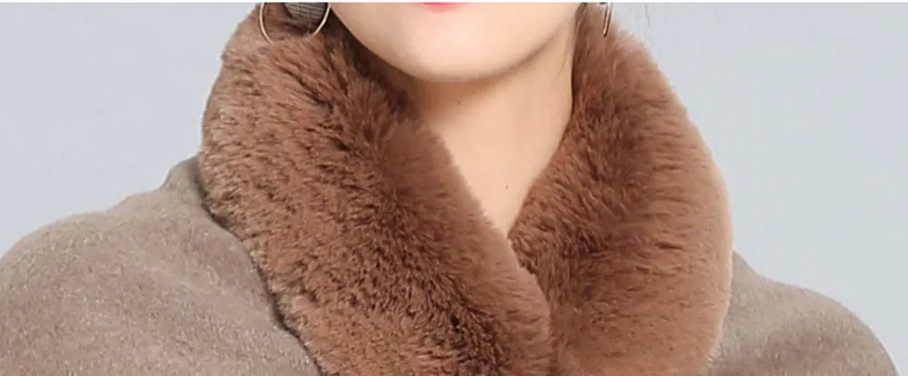 Женская двусторонняя куртка HanDanTian с воротником из искусственного меха | одежда