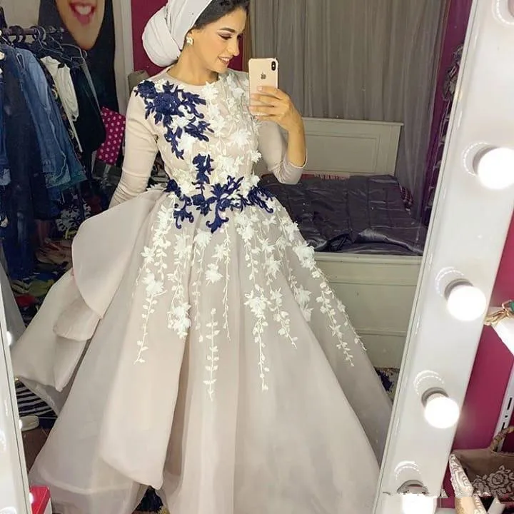 2019 Aso Ebi Arabic Muslim Lace Evening Dresses Long Sleeves Beaded Prom Vintage Formal Party Second Reception Gown | Свадьбы и