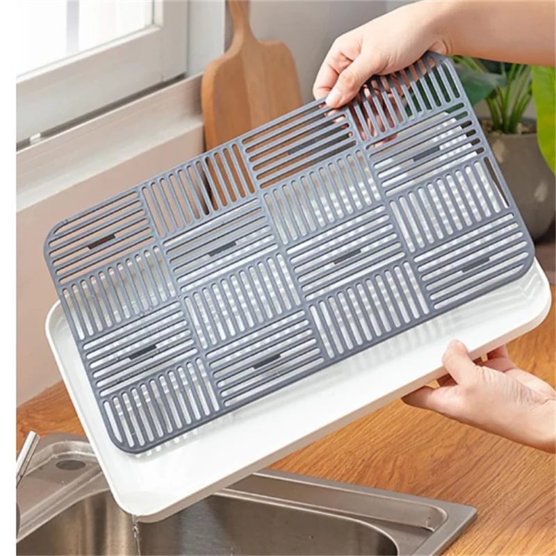 

Double Layers Cup Organizer Tray Kitchen Accessory Fruit Vegetables Bowls Shelf Easy Clean Dish Rack Grids Design Storage Tray
