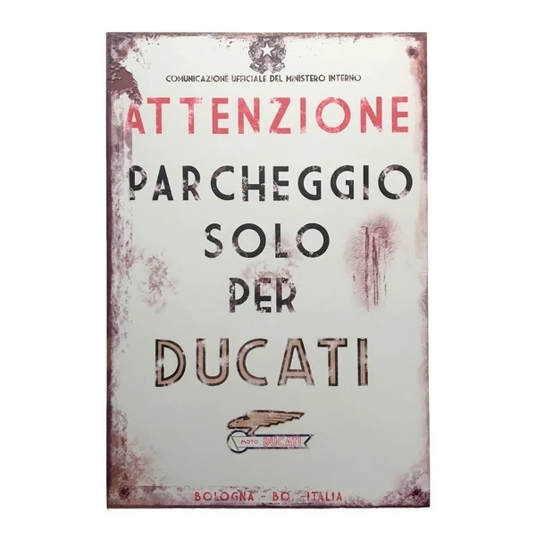 

Винтажный Ретро стиль Ducati только для парковки итальянская Жестяная Табличка металлический плакат металлический декор металлическая живоп...