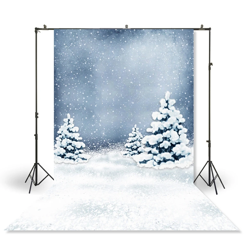 

HUAYI Photography Backdrop Newborns Baby Child Photo Booth Background Christmas Winter Snowy Forest Photodrops XT-4496