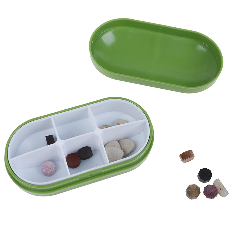 Мини футляр для таблеток портативный медицинский чехол с 6 сетками модный