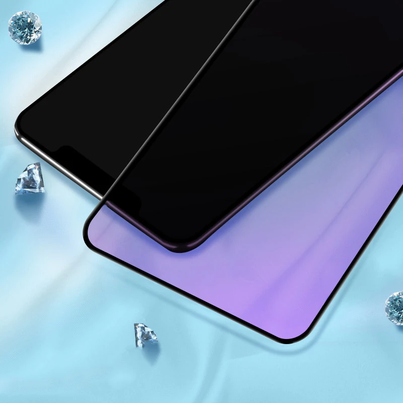 Full Cover Anti Blue-ray Glass Protector For VIVO V17 Pro Screen Film V17pro Silk Printing with Edge | Мобильные телефоны и