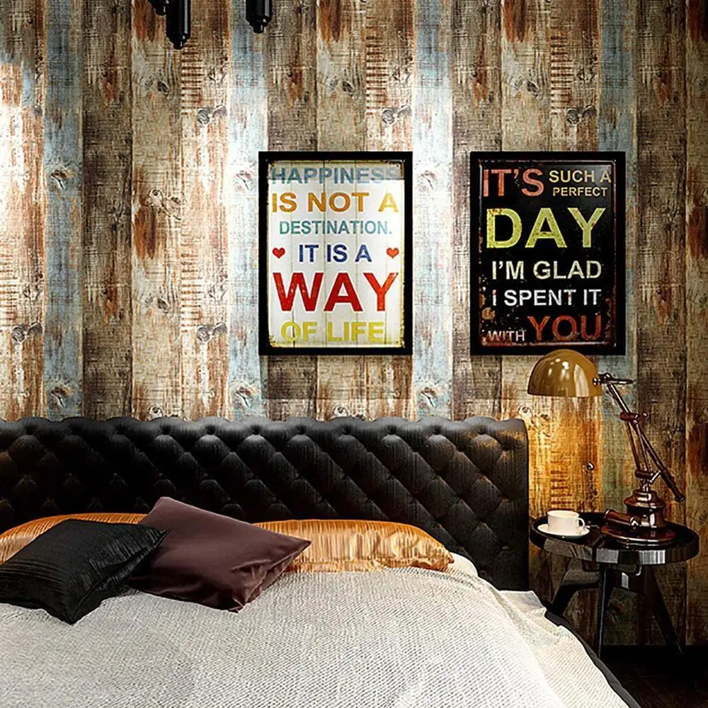 A Roll Of 45*200cm Stripe PVC Wood Grain Wall Sticker Home Stone Effect Decoration Self-Adhesive Room Wallpaper Ant | Дом и сад