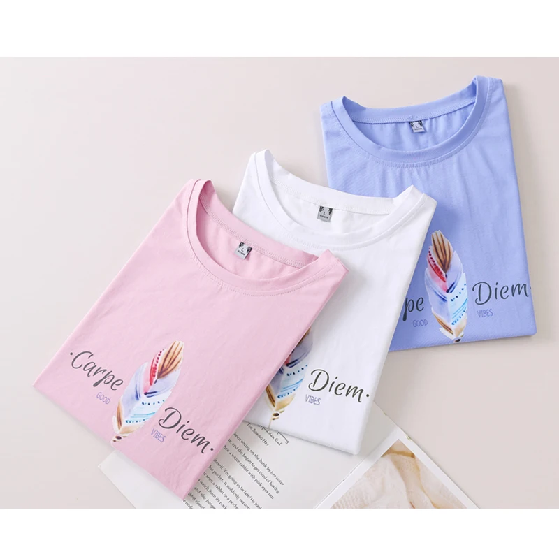 

Летняя футболка с коротким рукавом и стразами, женские топы, футболка с забавным принтом, хлопковая Корейская футболка, женская одежда, футб...