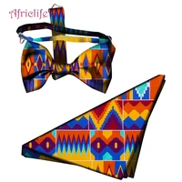 ankara decoration butterfly bow tie and pocket 2525cm handkerchief two pcs suit men women party wedding breast scarf wyx03