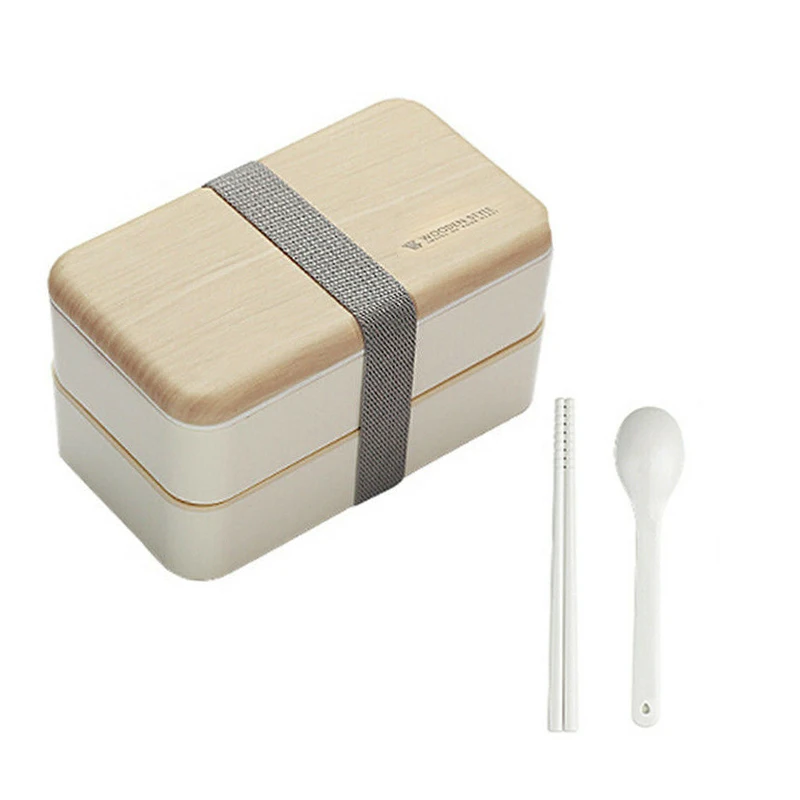 

Lunch Box Picnic Japanese Bento Box For Student Office Worker Kids Dinnerware Set With Bag&Spoon Chopsticks Square Lunch Box