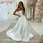 Женское атласное платье It's yiiya, белое Элегантное Длинное Свадебное платье без бретелек на лето 2019