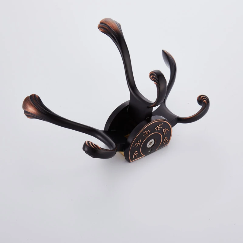 

3 Hook for Swivel Adjustable Luxury Carving Wall Mount Bathroom Bedroom Clothes Bag Hanger