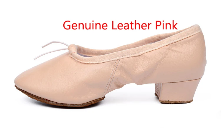 Genuine Leather PK Качественная танцевальная обувь для женщин; кожаная обувь на среднем каблуке для девочек; женские балетки; Танцевальная обувь для танца живота и йоги; обувь для учителя - Цвет: Genuine Leather PK
