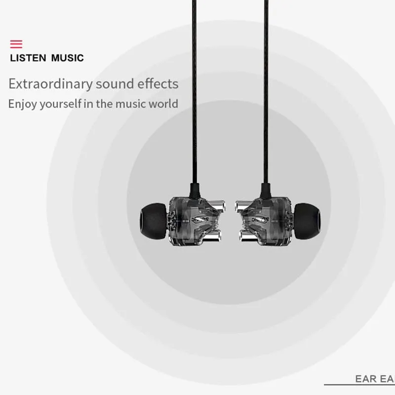 SOMIC M7 HiFi Wired Music Earphone Dual Dynamic Driver Graphene Heavy Bass Stereo Earbuds 3.5mm In-ear Headset with Mic | Электроника