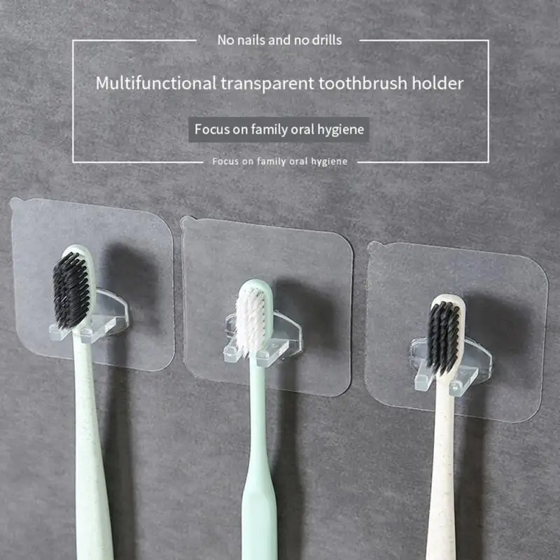 4pcs removable toothbrush holder transparent travel stand toilet shaver organizer kids tooth brush storage rack bathroom gadgets free global shipping