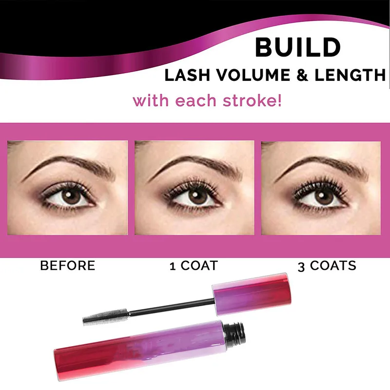 Волоконная тушь для ресниц макияж удлинение завивка ресницы черная водостойкая