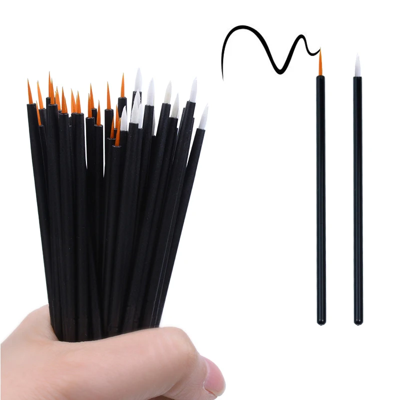 

50PCS Fiber Cotton Eyeliner Brush High Quality Nail Art Painting Brushes Artistic Brush for Nail Drawing Art Supplies