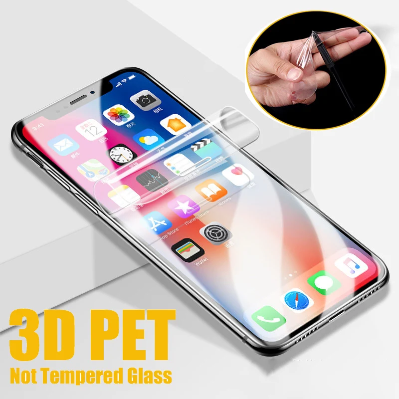 10 шт 3D изогнутая (не закаленное стекло) мягкая ПЭТ Защитная пленка для экрана iPhone