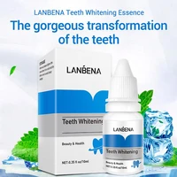 lanbena 10ml tooth whitening essencial serum gel effective remove plaque stains bleaching cleaning care toothpaste oral hygiene