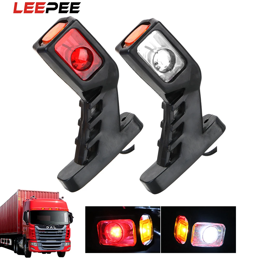 

2 шт./компл. хвост светильник в сборе для прицеп Грузовик Ван 12/24V светодиодный, боковой, габаритный фонарь светильник белого, красного, желто...