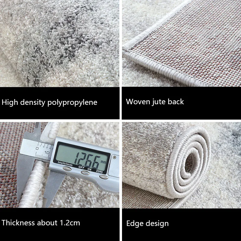 

Nordic Style Living Room Carpet Sofa Coffee Table Rug New Chinese Abstract Bedroom Carpet Bedside Mat Gray Cloakroom Carpet