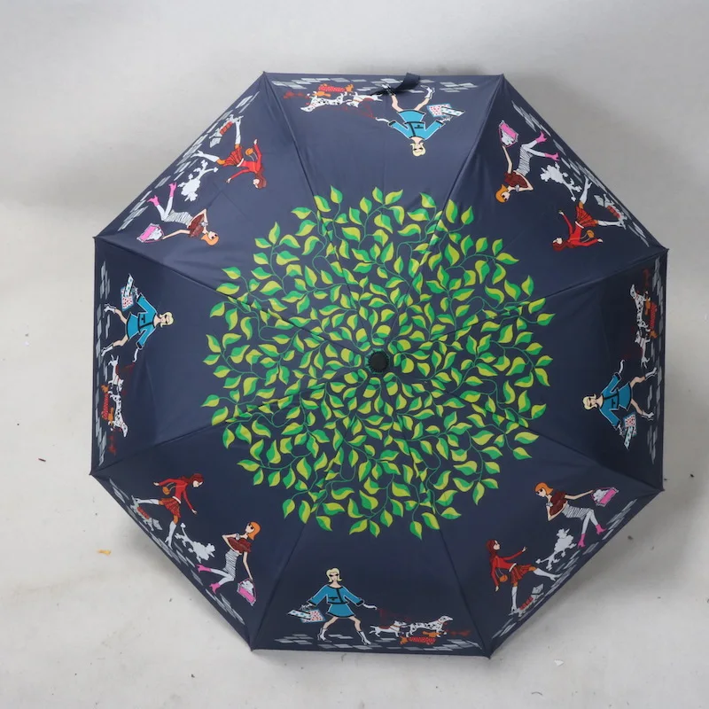 

Складной автоматический зонт для женщин, зонт двойного назначения с черным покрытием, защита от ветра и дождя, прочный