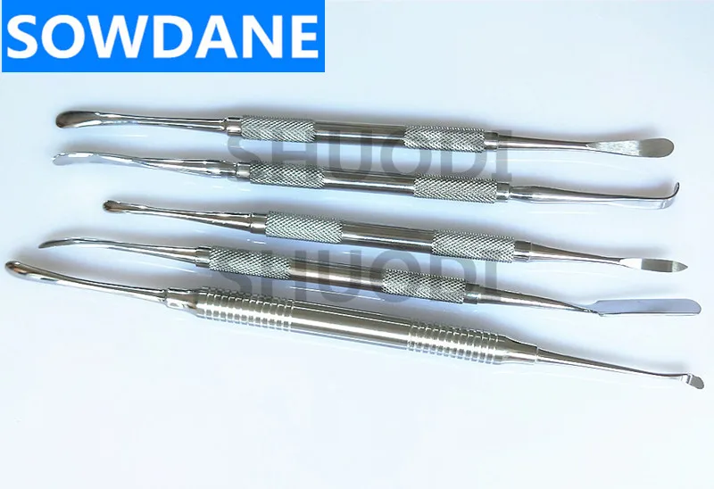 5 Pcs Set Двойной концы зубной имплантат периостальный элеватор инструмент для отражения и втягивания сплиттер Seperator уход за полостью рта Stianless сталь - Цвет: 5 Pcs Set