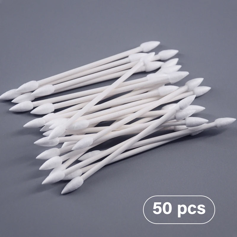 

50/100pcs Disposable Cotton Swab Cosmetics Permanent Makeup Health Medical Ear Jewelry Clean Sticks Buds Tip Cotton Head Swab
