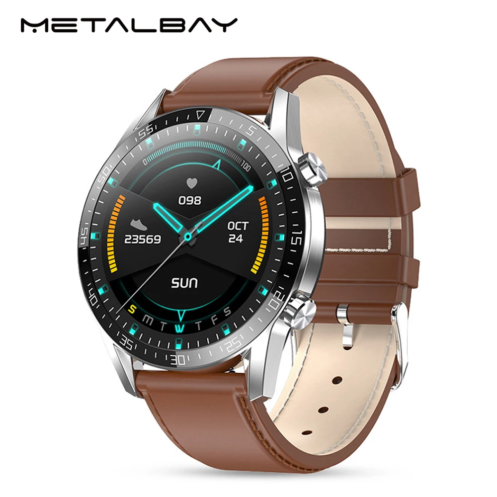 Metalbay ЭКГ Смарт часы Для мужчин IP68 Водонепроницаемый Smartwatch 1 3 дюймов 360*360 Full HD