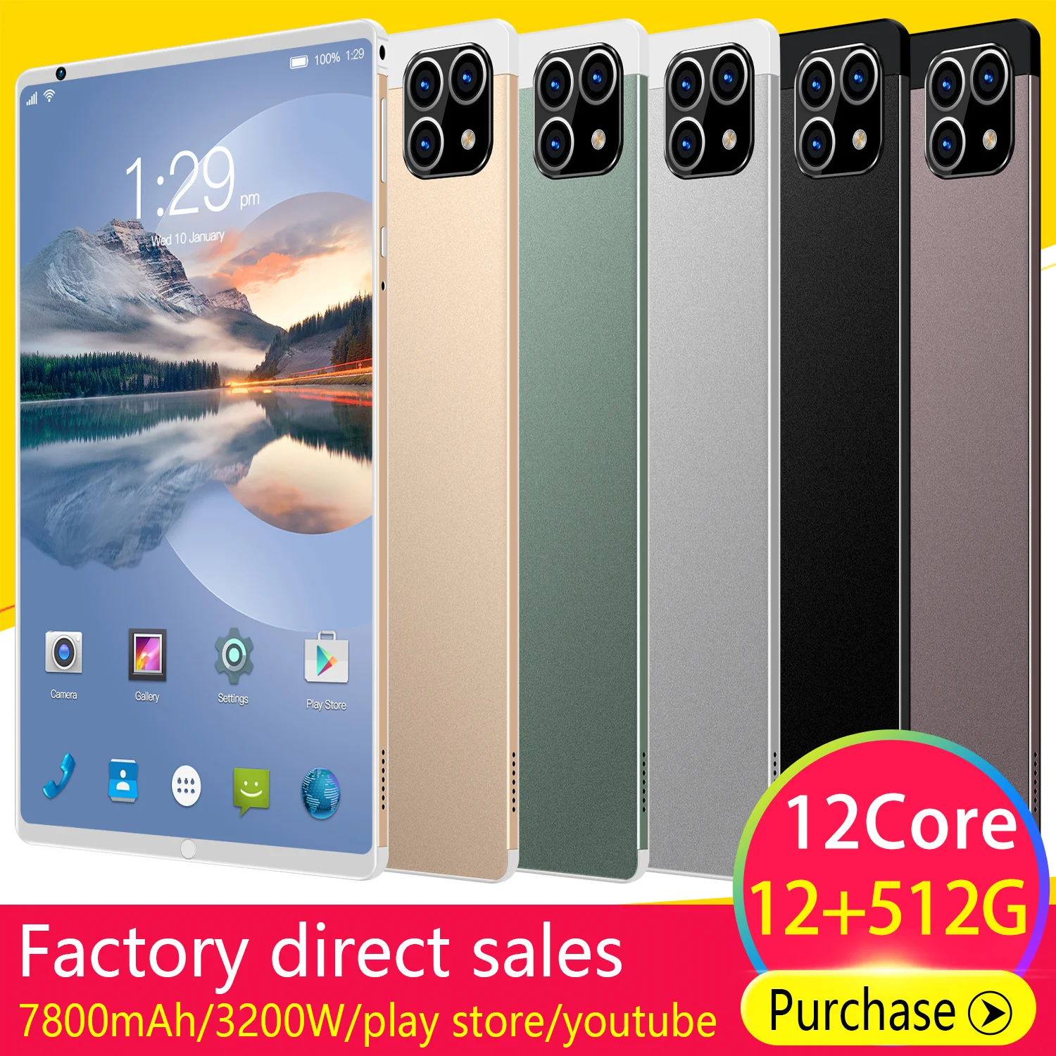 

Newest Tablet PC PG11 8.1 Inch 2560*1600 12GB+512GB Phone Call Pad PC Android 10 7800mAh Battery 4G 5G Wifi Daul SIM Card PC