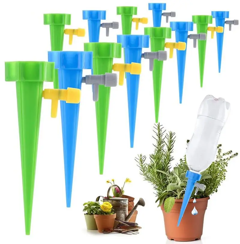 

New 1/6/12PCS Auto Drip Irrigation Watering System Dripper Spike Kits Garden Household Plant Flower Automatic Waterer Tools
