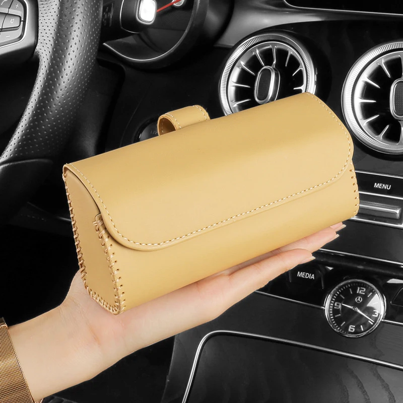 

2021 Glasses Case New Glasses Holder Magnetic Car Sun Visor Organizer Glasses Storage Box Holder Visor Sunshade Glasses Holder