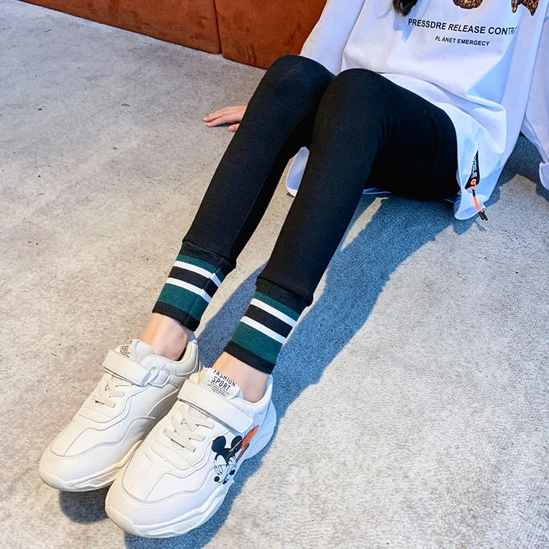 

2021 New Big Girls Leggings Clothing Autumn Spring Children Trousers Kids Casual Pencil Pants Cute Toddler Leggings Black Grey