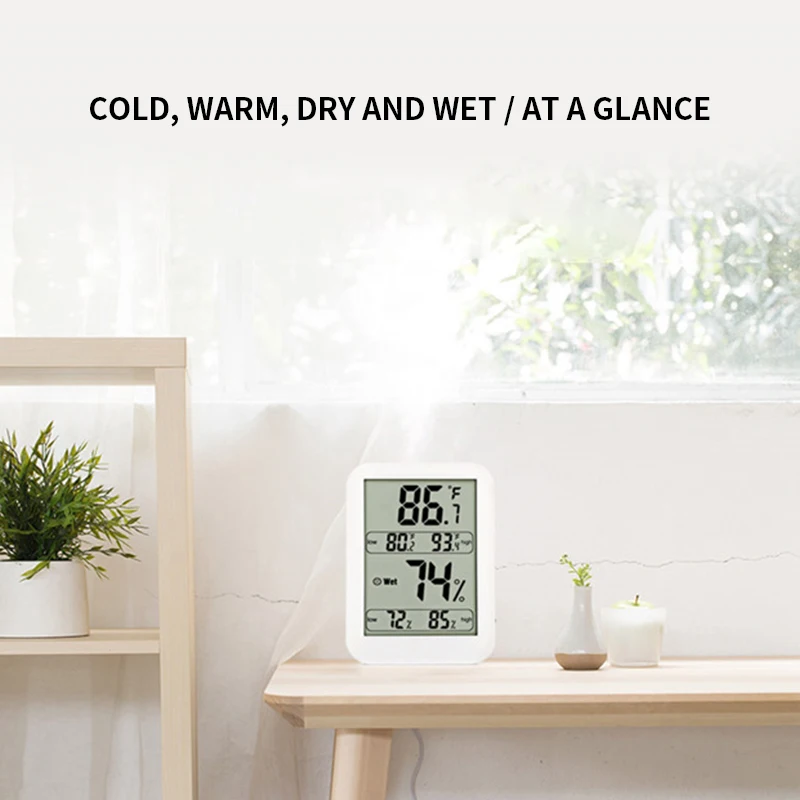 

NewDigital Thermometer Hygrometer Touch Screen Temperature Humidity Meter Monitor Max Min Record for Indoor Home