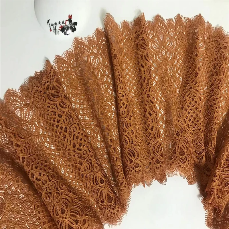 

(1.45y/lot) Eyelash Lace Tim Victoria Bra Sewing Craft Plain-Orange Chantilly Lace Fabrics SecretNon-Elastic IDY Lingerie Sewing