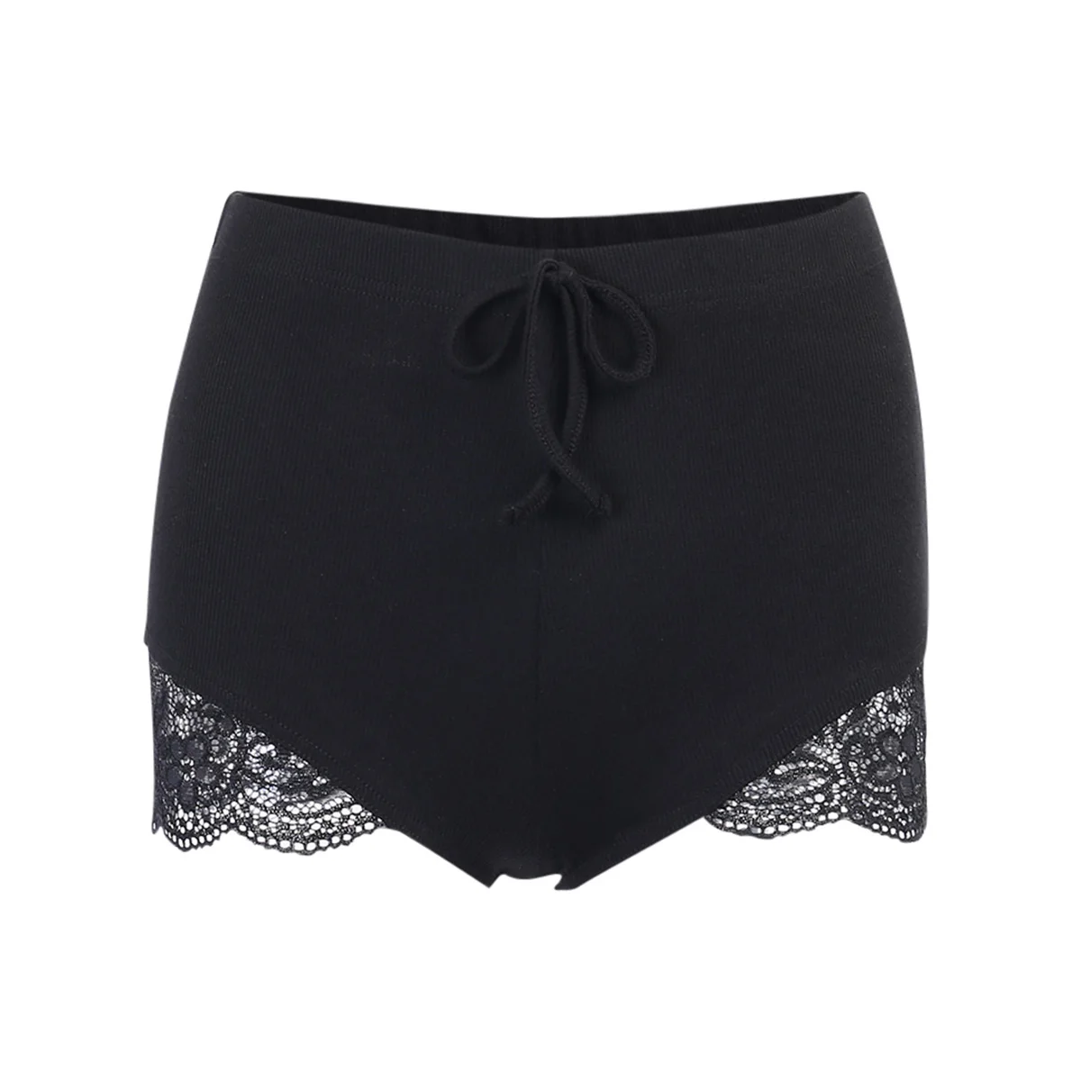 Новые Модные женские сексуальные повседневные кружевные однотонные шорты с