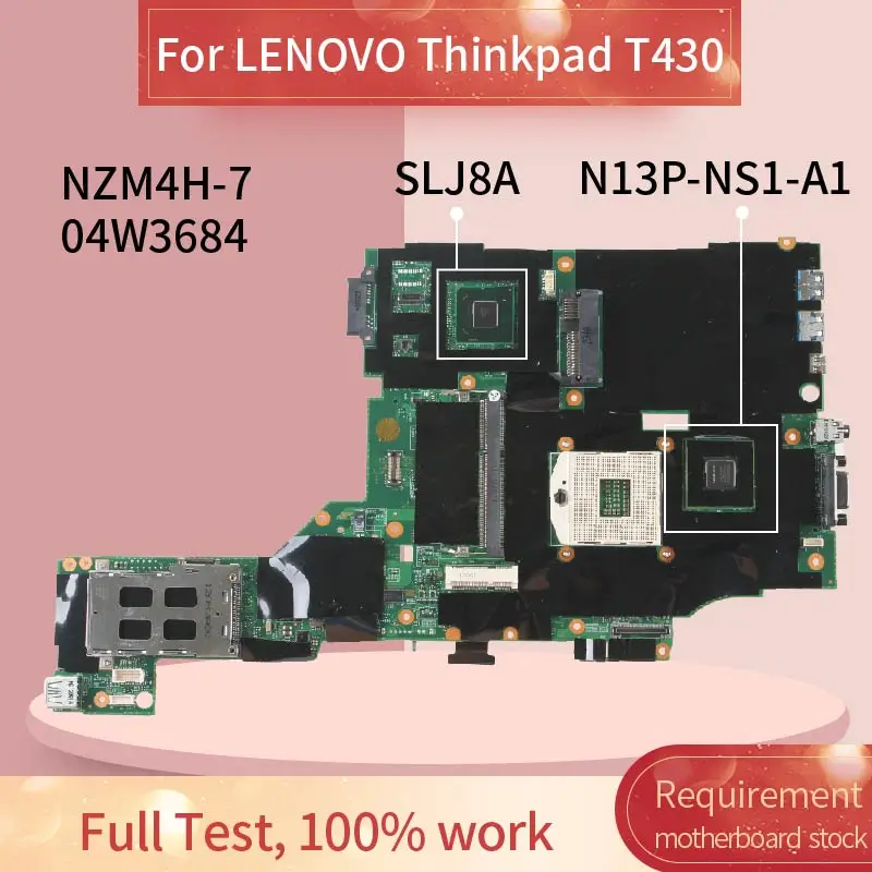 04w3684 placa principal para lenovo thinkpad t430 Placa-mãe para notebook