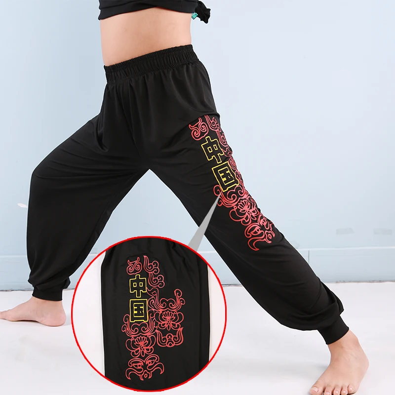 Детские штаны для занятий боевыми искусствами свободные в китайском стиле
