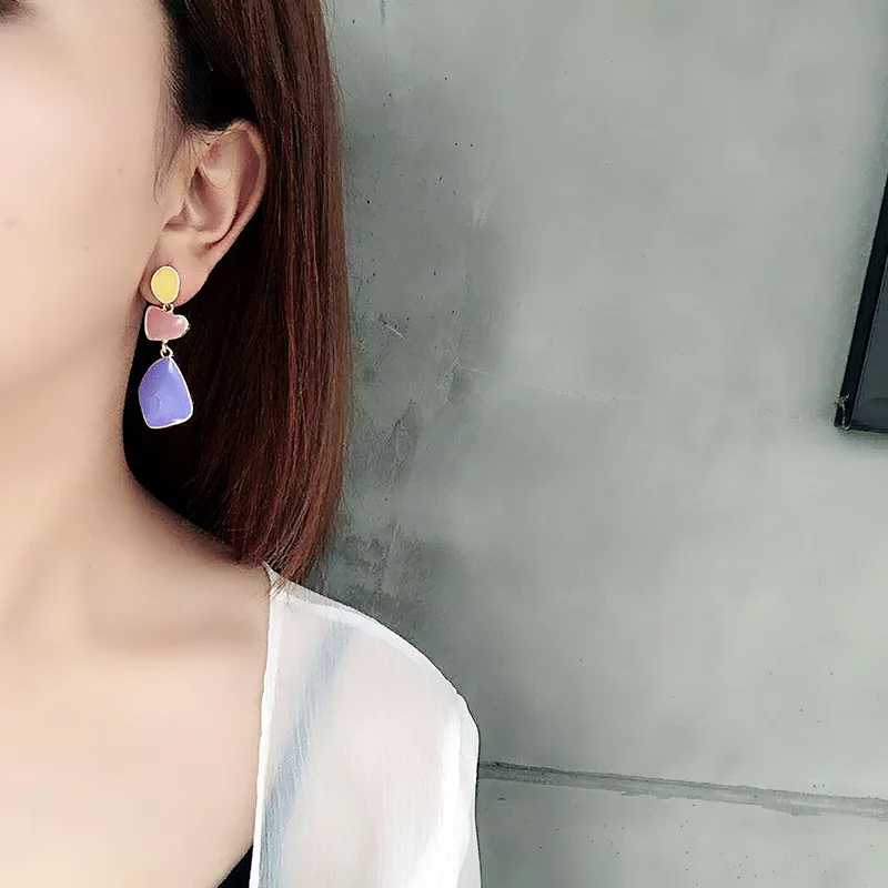 XZP 2019 новые модные корейские красочные глянцевые геометрические нестандартные