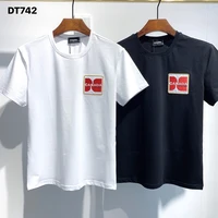 dsquared2 new menwomen street hip hop round neck short sleeved t shirt cotton locomotive letter printing casual tee dt742