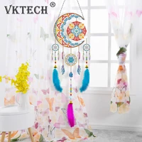 diy diamond painting dream catcher wind chimes kit mosaic feather bead chain hanging home garden decoration for xmas girls gifts