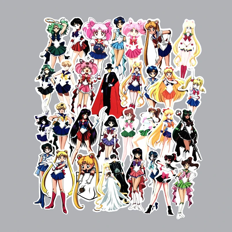 75pc Anime Cartoon Sailor Moon Printed Sticker Mobile Phone Luggage Scooter Decor Stickers Cosplay Prop Collection Boy Girl Gift |