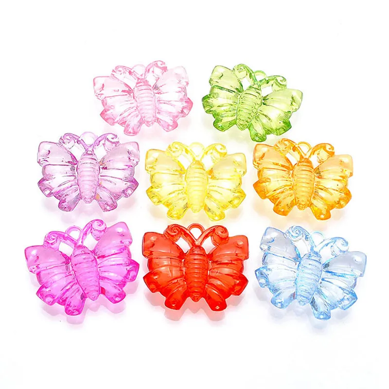 

Оптовая продажа DIY ювелирных изделий орнамент аксессуары из акрилового пластика прелести ожерелье бабочка 170 шт. 26x30.5x8mm