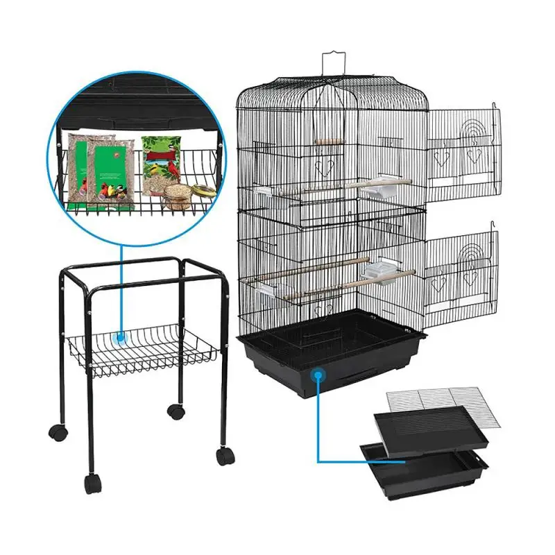 

46*35.3*150.6cm Metal Large Pet Bird Cage Indoor Outdoor Breeding Multifunction Parrots Macaw Cockatiel Bird Nest Supplies HWC