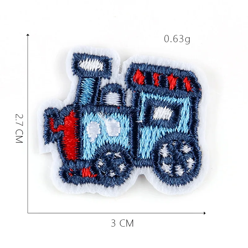 1-PCS-C-133 Нашивка в виде мультяшных машин для одежды, железная аппликация с вышитым поездом, милая нашивка в полоску, эмблема на ткани, аксессуары для одежды DIY@ G - Цвет: 1-PCS-C-133