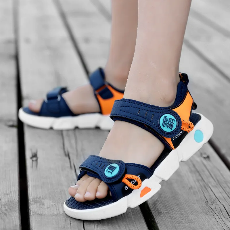 SKHEK/новые детские сандалии для мальчиков и девочек Летняя модная пляжная обувь