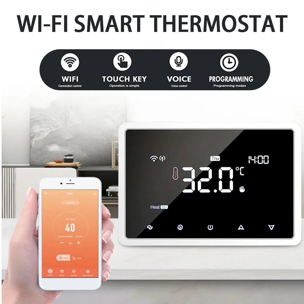 

Смарт-термостат с сенсорным экраном и поддержкой Wi-Fi