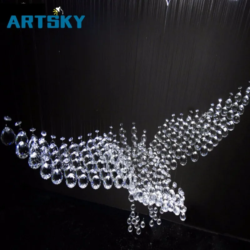 Орел Дизайн Занавес серебро из нержавеющей стали хрустальная люстра