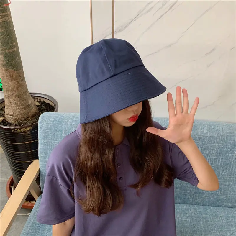 

Bucket Hats Women Simple All-match Solid Dome Caps Travel Summer Japanese Style Casual Fashion Holiday Retro Unisex Ulzzang Chic