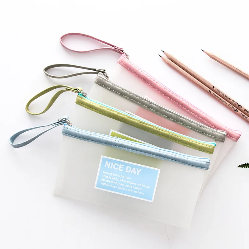 

Прозрачный чехол для карандашей Nice Day, органайзер для хранения канцелярских принадлежностей, сумка для карандашей, школьные и офисные прина...